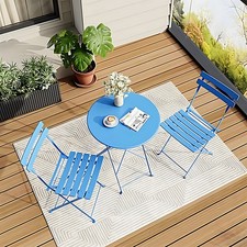 Folding Bistro Set Garden Table and Chairs Patio Dining Small Balcony Furniture
