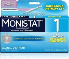 Monistat 1 Day Yeast Infection Treatment for Women, 1 Prefilled Tioconazole Oint