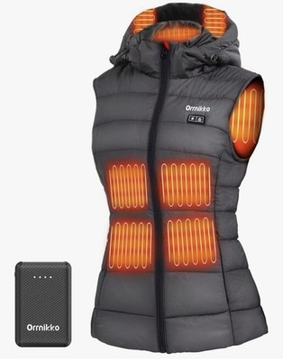 Orrnikko Heated Vest Womens Large Heated Hood, With 7.4V 16000mAh Battery