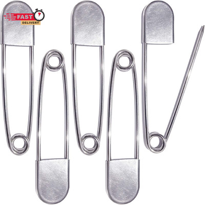 BEADNOVA 5 Inch Large Safety Pins for Clothes Big Heavy Giant Safety Pin for Fas