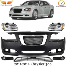 Front Bumper Cover Paintable & Grille Assembly For 2011-2014 Chrysler 300