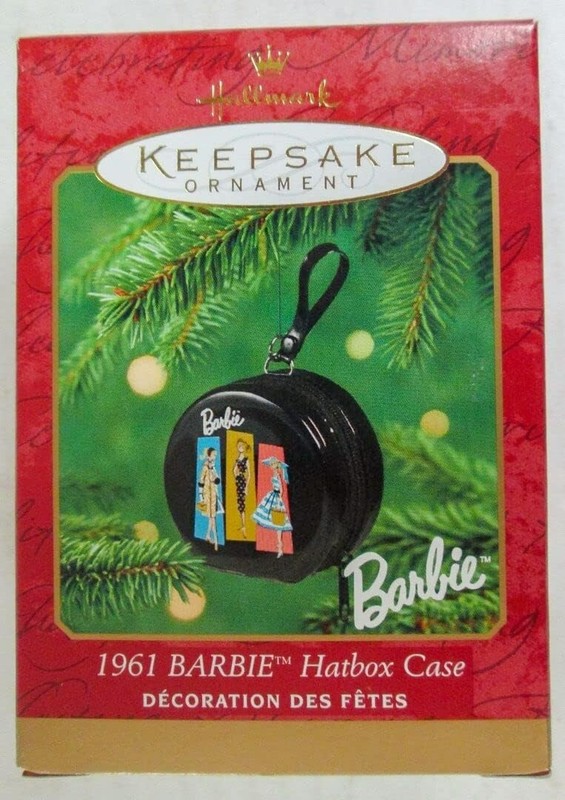 Hallmark Ornament Barbie 1961 Hatbox Case 2001 
