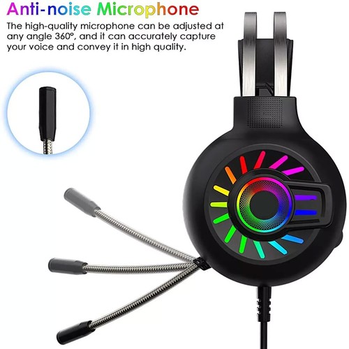 ZIYOU LANG 3.5mm Gaming Headset LED Backlit MIC Headphones For PC Mac Laptop - Picture 2 of 19