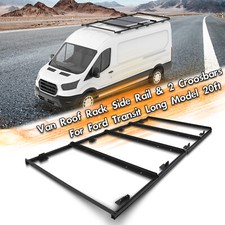Van Roof Rack Side Rail Solar Panel Crossbars For Ford Transit Long Black