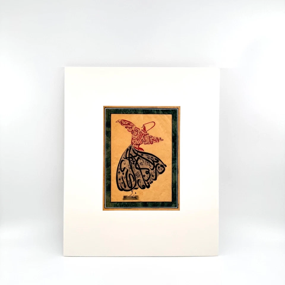 Pintura artística de caligrafía sufismo derviche danzante diseño único de paredes e interiores Foto 4 de 4
