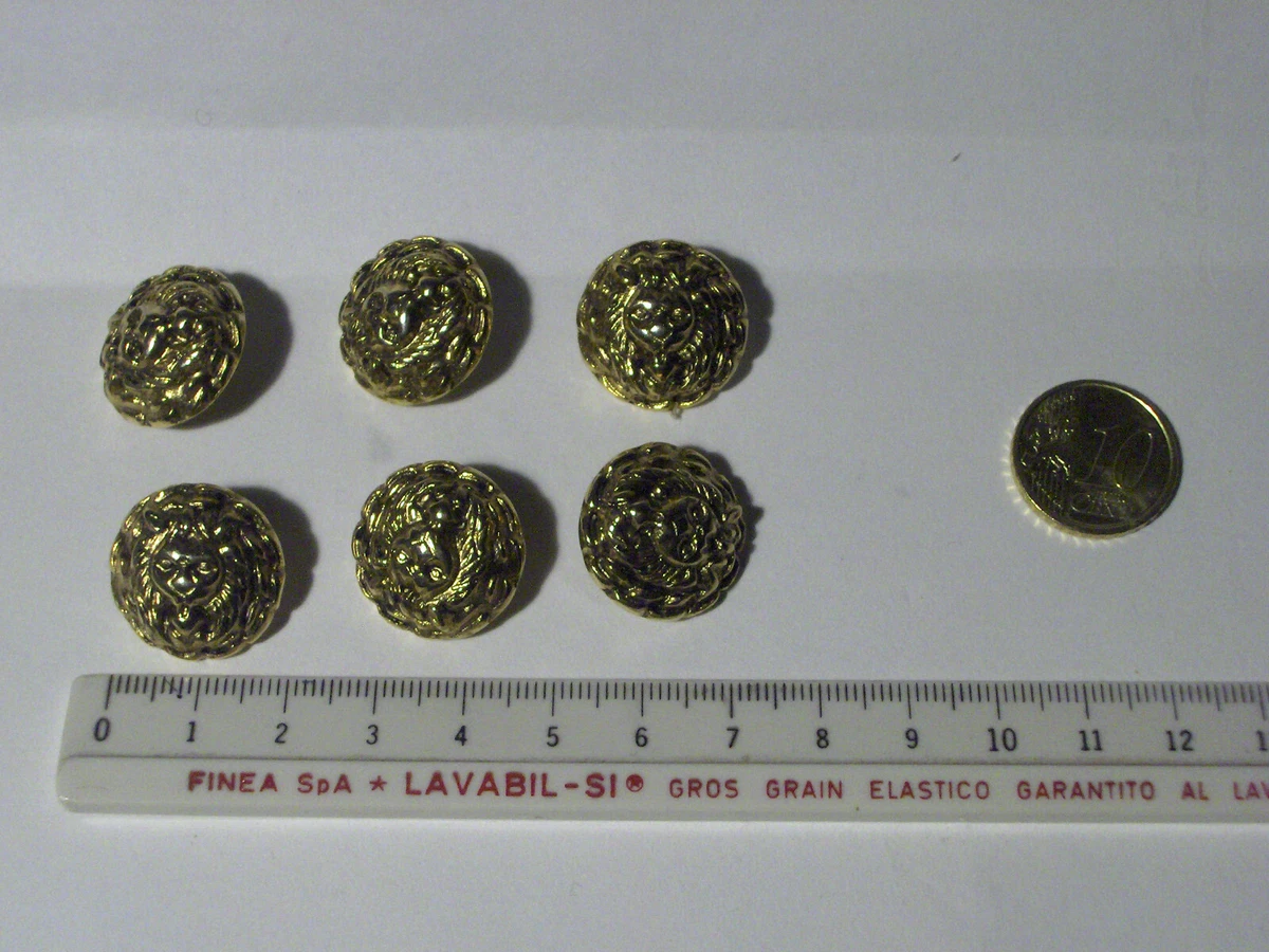 Bottoni in metallo a forma di leone - 6 pezzi, bottoni in oro opaco per cucire - blazer/giacca/cappotto/maglione - Italia