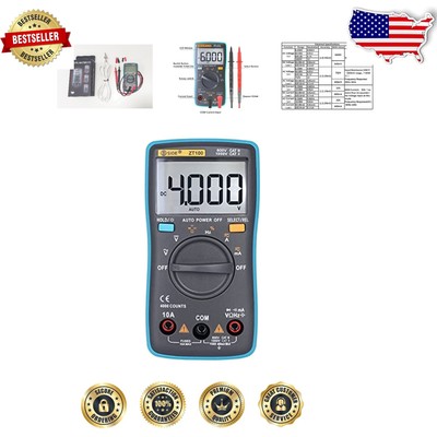 Compact Battery-Powered Multimeter with Ground Wire for Accurate Voltage Tests
