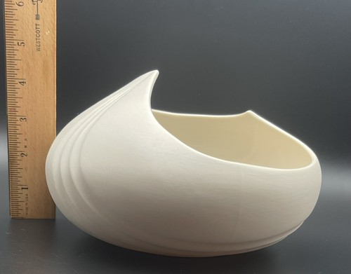 Vintage Art Deco Centerpiece Bowl Vase Lenox Matte White Glazed Interior USA - Picture 14 of 17