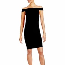 Halston Heritage BLACK Sexy Off The-Shoulder Sheath Dress ( Size-4 ) NWT R-$218