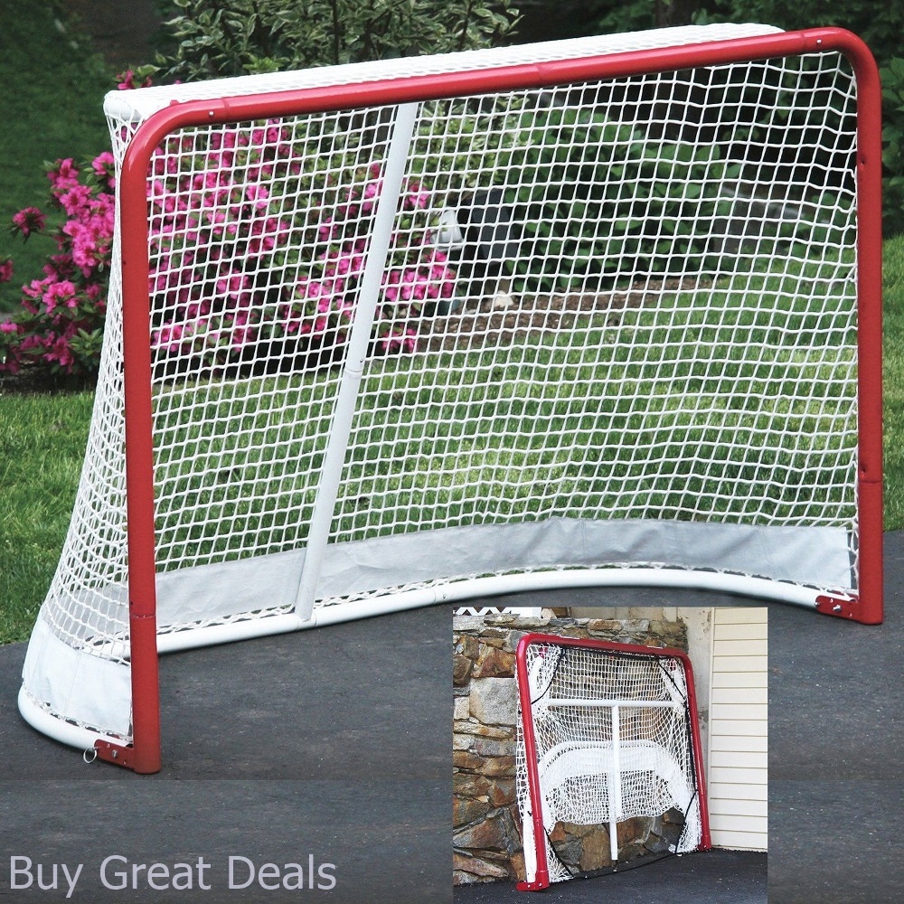 New EZGoal Hockey Folding Pro Goal 2Inch Red/White Regulation 6 Ft x 4