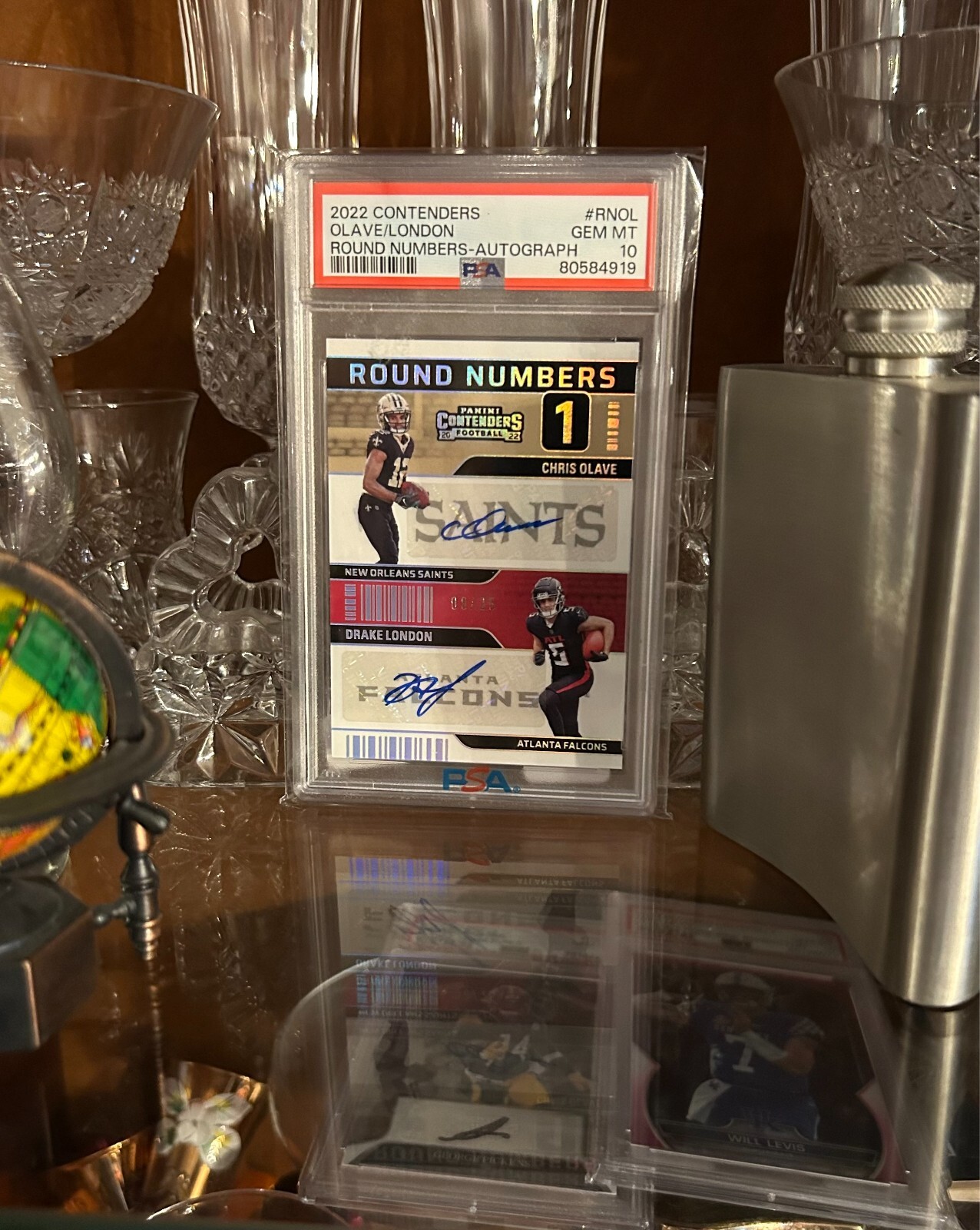 2022 Contenders Round Numbers AUTO Olave/London /25 PSA 10 GEM MT POP 3 view 3