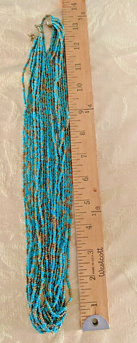 VINTAGE 12 STRAND BEADED NECKLACE. PRE-OWNED. - Picture 4 of 4