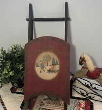 RARE Kurt S Adler 1993 Folk Art Hand Crafted Large Decorative Sled 18" Signed