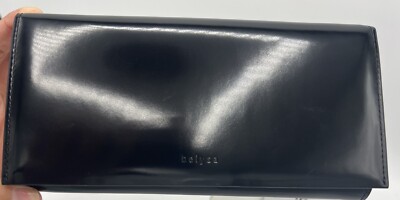 Belysa Debosed Logo Wallet Black Leather Chain Link Magnetic Closure Farfetch