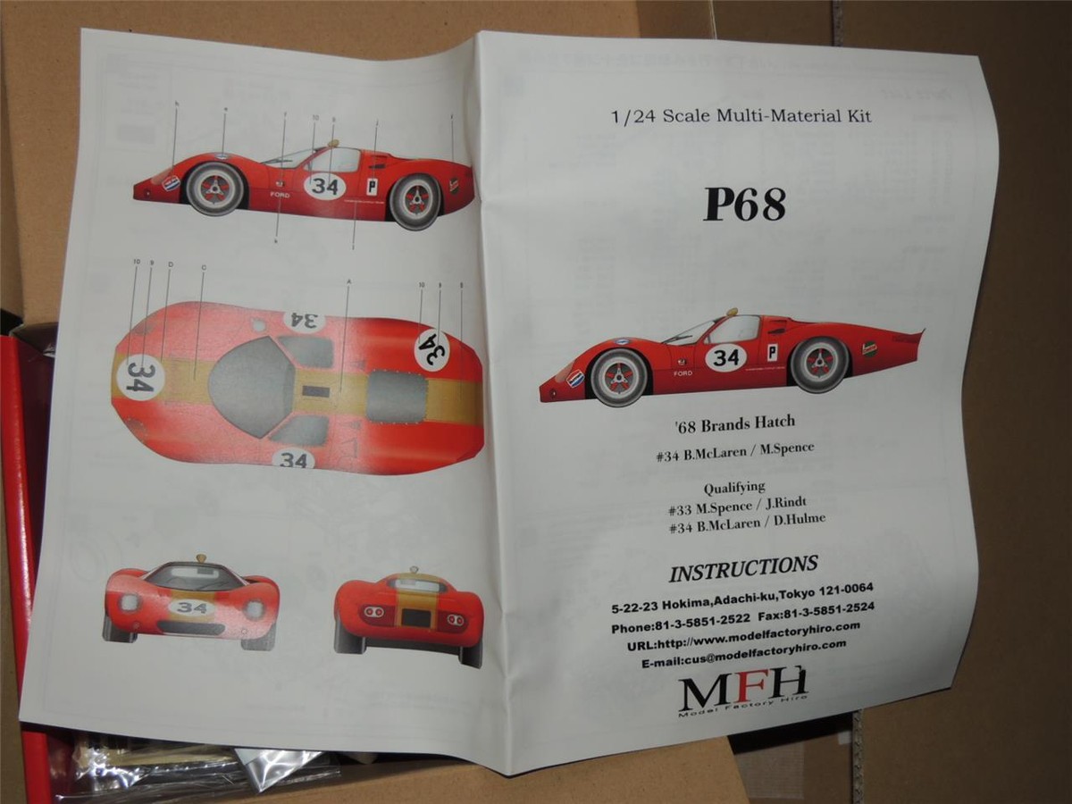 MFH MODEL FACTORY HIRO 1/24 P68 '68 BRANDS HATCH FORD KIT MFH MODEL FACTORY HIRO 1/24 P68 '68 BRANDS HATCH FORD KIT
