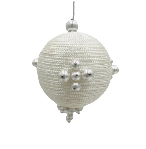 Vintage White Satin Push Pin Christmas Ornaments
