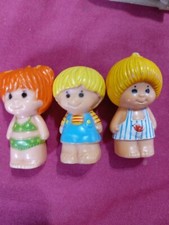 Vintage Kenner Tree Tots Figurines blond red hair boy girl LOT 3 1977 Toys