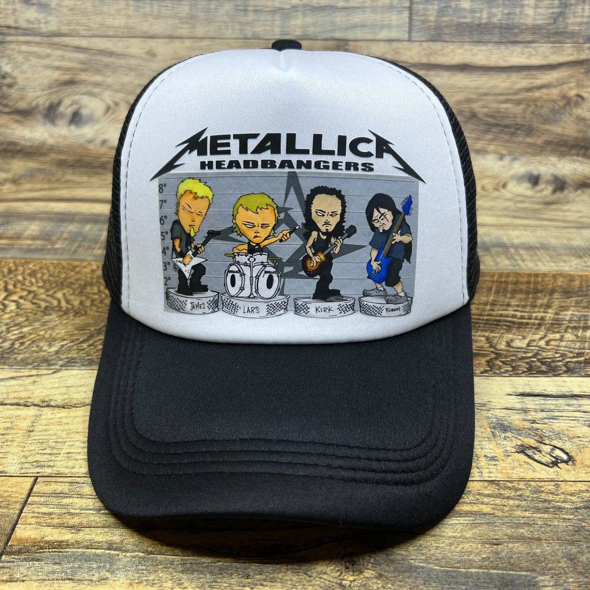 Metallica Headbangers Mens Trucker Hat Black Snapback Cartoon Heavy Metal  Cap