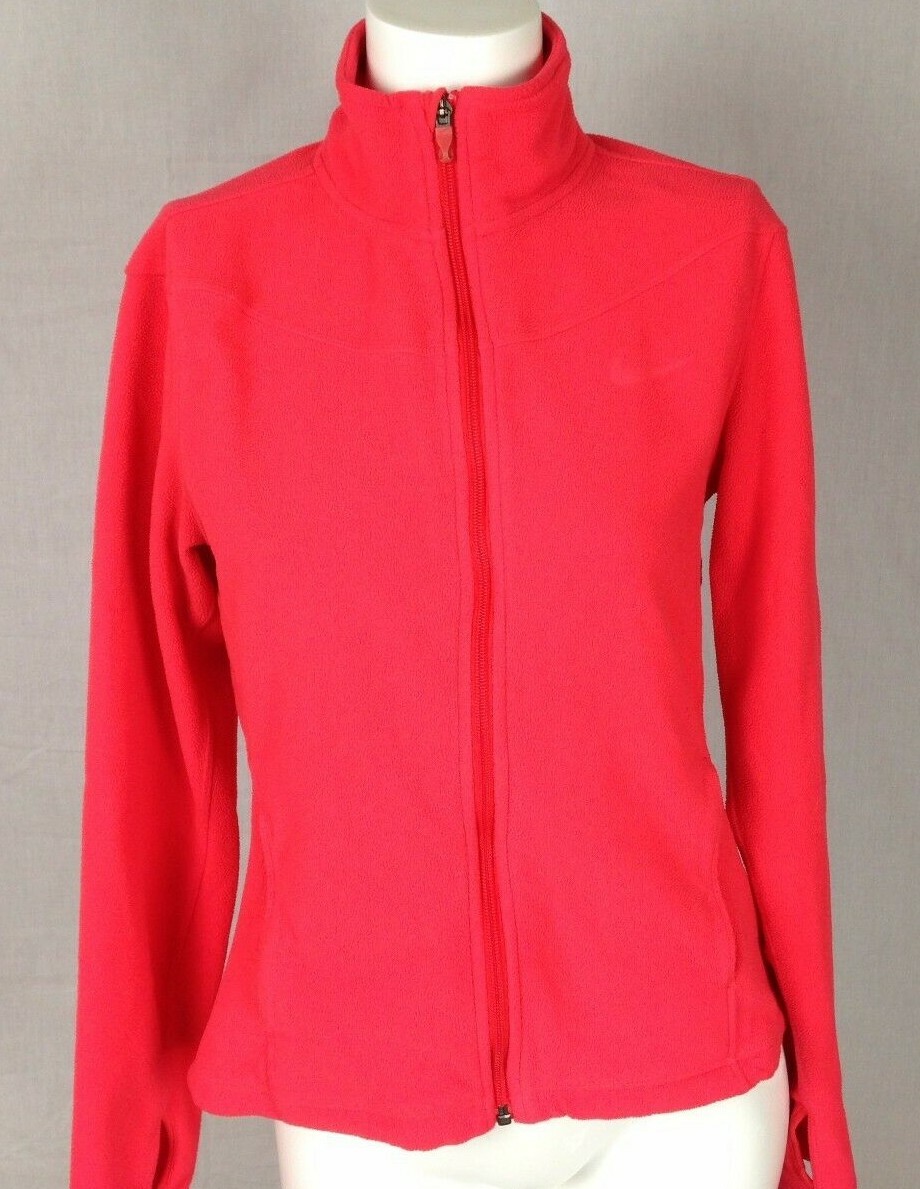 SACAI X NIKE NIKE Giacca Donna Poli Pile Top Medium Rosa Caldo Arancione Cerniera Therma Fit
