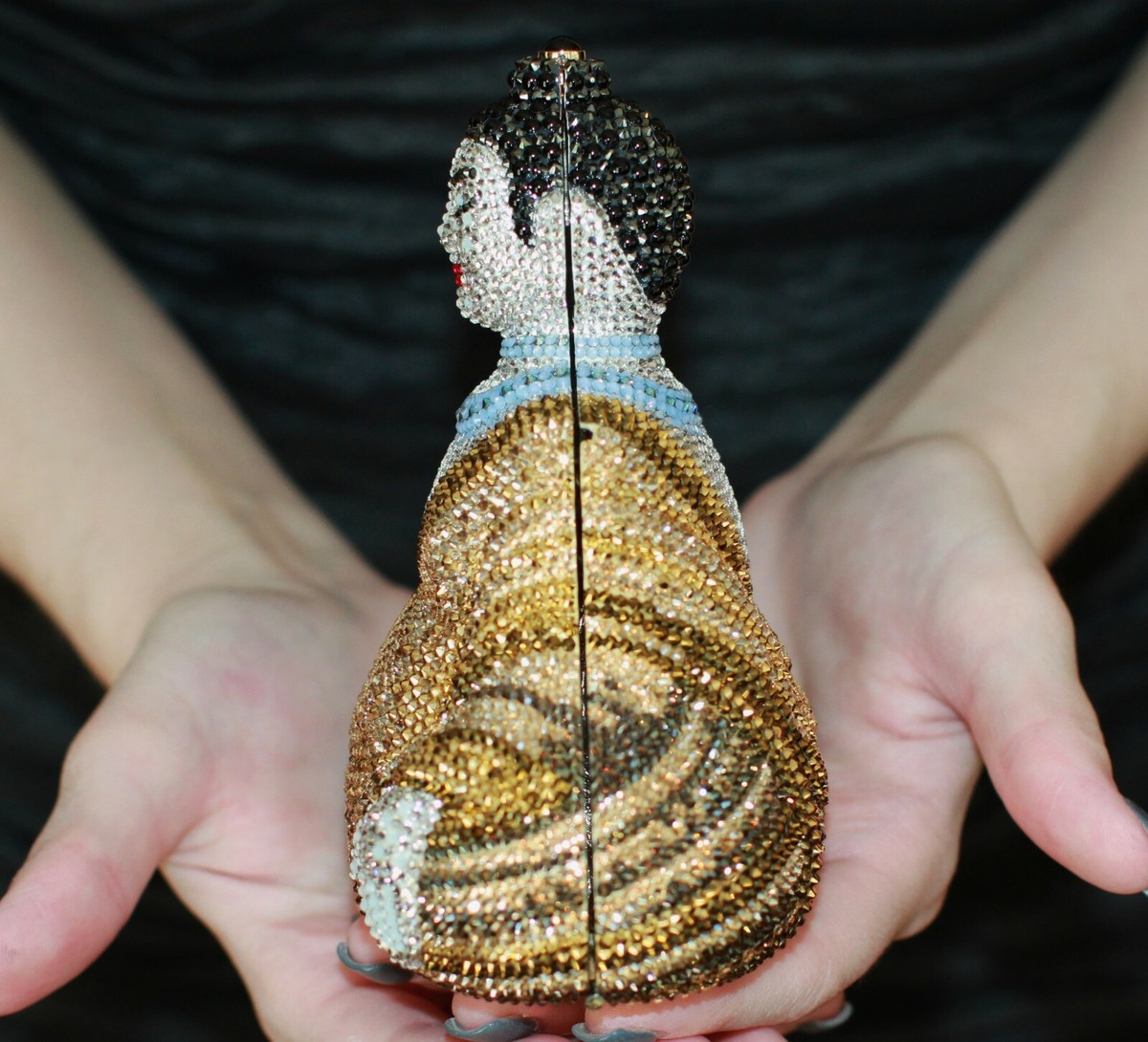 JUDITH LEIBER Gold SWAROVSKI Crystal GAUTAMA BUDDHA SIDDARTHA