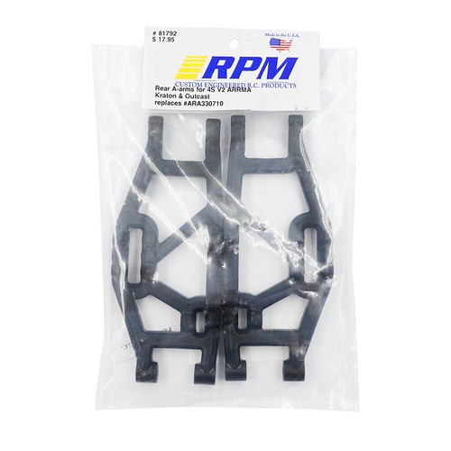 RPM Rear A-Arms Set Black For ARRMA 1/8 Offroad Kraton & Outcast 4S V2 # 81792 - Picture 3 of 4