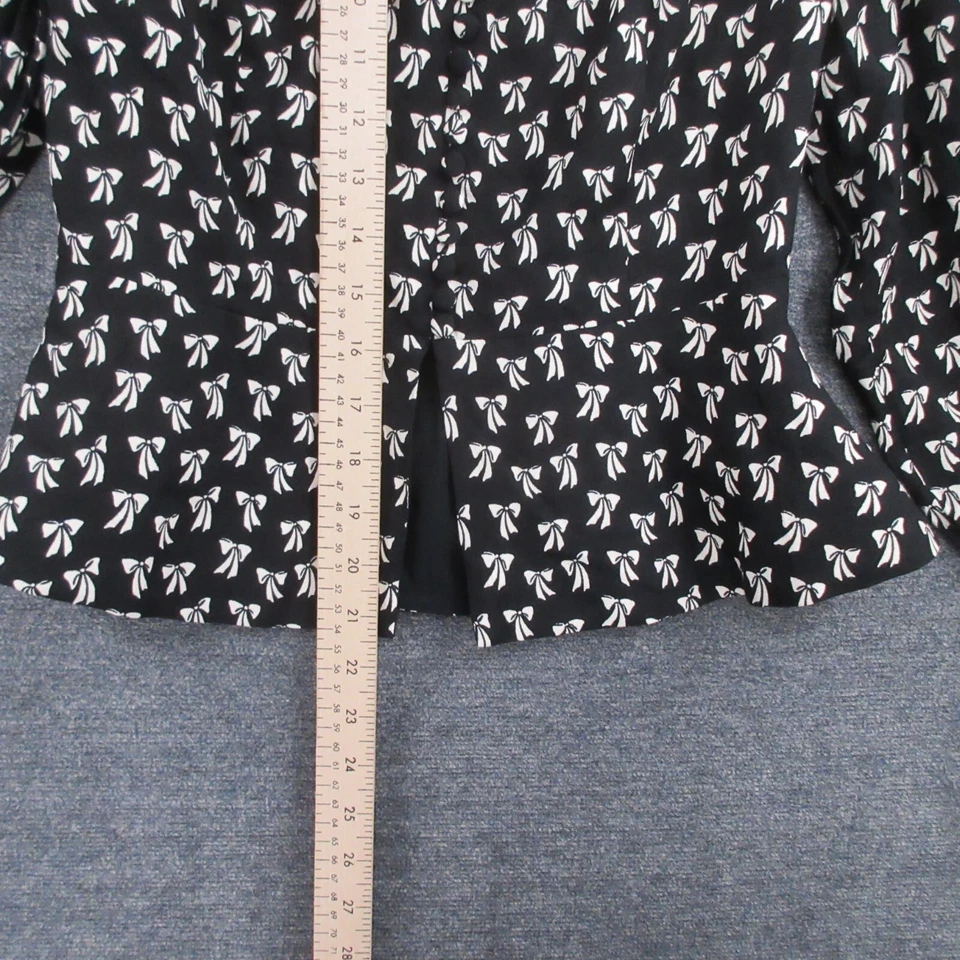 Blusa Reformation Mujer 6 Negra Katana Top Pajarita Estampado Globo Manga Larga Foto 4 de 4