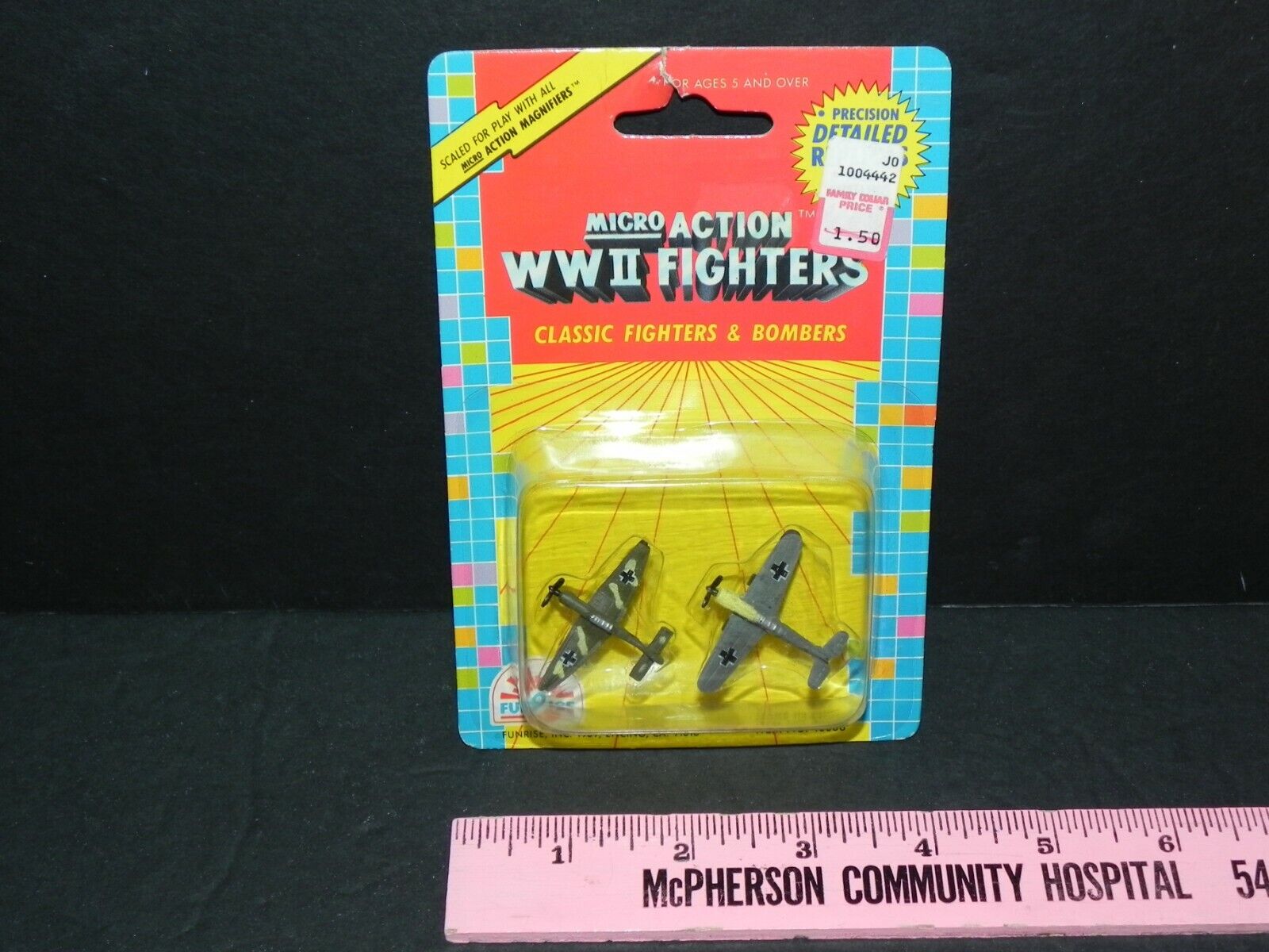 MICRO ACTION ~ WWII FIGHTERS - 2 PACK AIRCRAFT - 1989 New on Card  Free Shipping