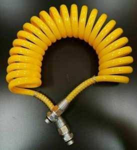 HEPF Spiralschlauch 5mm Gelb - 2 Meter Langer PU Schlauch Für Modellbau & Technik