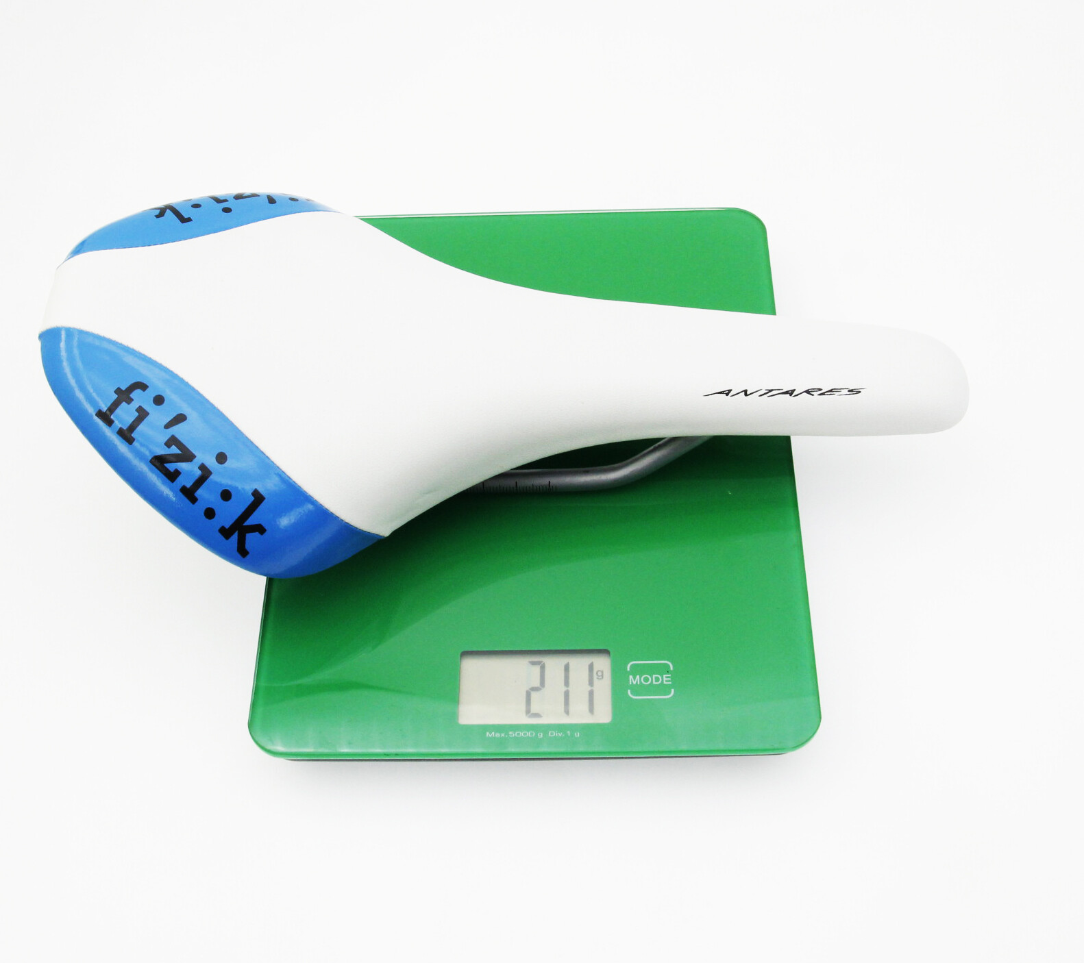 Fizik Antares Road Mountain eBike Cycle Saddle Manganese-Rails White&Blue Seat