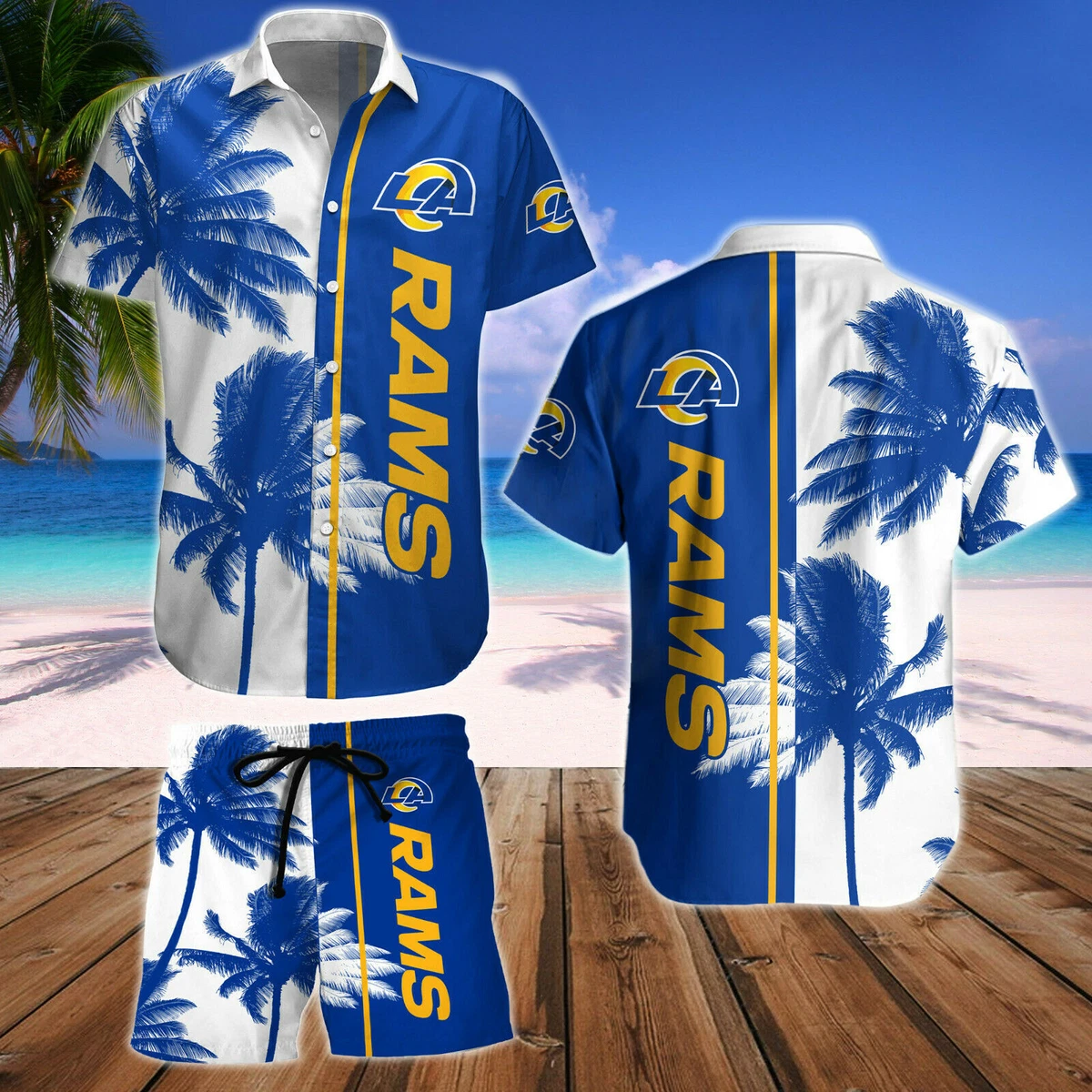 Los Angeles Rams NFL Hawaiian Shirt Custom Seaside Aloha Shirt