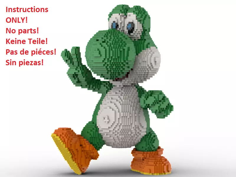 Fryse absurd en kop LEGO Yoshi statue building instruction - Super Mario INSTRUCTIONS ONLY NO  BRICKS | eBay