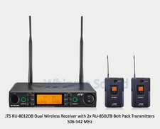 Jts Ru-8012db Dual Wireless Receiver W 2x Ru850ltb Bodypack System (506-542 Mhz)