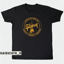 VTG Gibson Les Paul Guitar Music 1894 Unisex Black T-shirt S-5XL