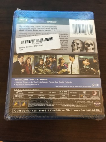 Bones: Season Four Body Bag Edition Blu-ray Disc, 2009, 5-Disc Set - Picture 2 of 2