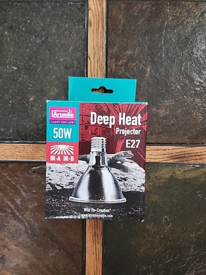 Deep Heat Projector, Emitter 50 watt for Reptile Enclosures.