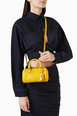NWOT MCM mini nano ELLA boston top handles bag in sunflower yellow