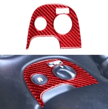 Red Real Carbon Fiber Shift Console Button Panel Trim #C Fits 98-04 Corvette C5