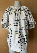 3.1 Phillip Lim 100 cotton abstract print puff sleeve top shirt size M EUC 