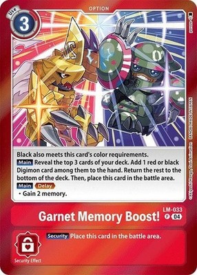 Digimon Garnet Memory Boost! [LM-033] [Special Limited Set] Foil Near Mint