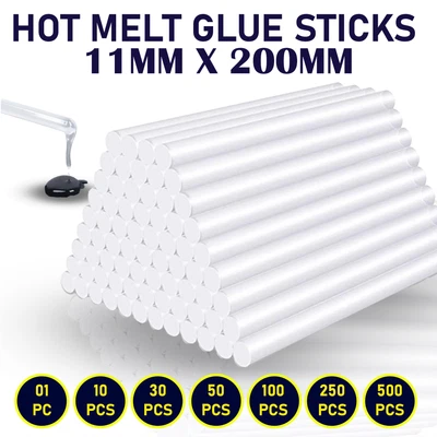 DAPETZ Hot Melt Glue Sticks 11mm x 200mm For Electric Glue Gun Craft Adhesive 1-500 Pcs