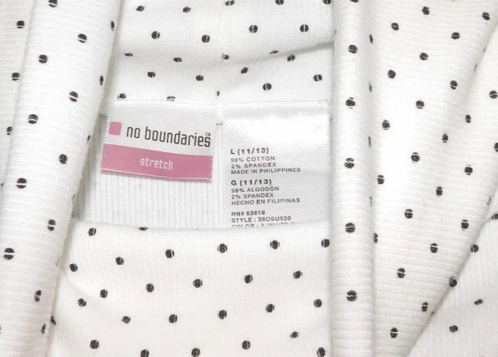 No Boundaries White Black Polka Dot Turtleneck Cap Slv Blouse Juniors Size L - Image 2 of 3