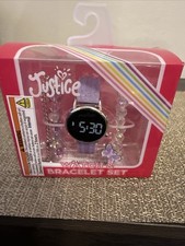 JUSTICE GIRLS WATCH  BRACELET SET. NEW