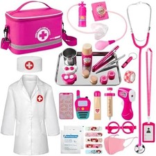 Doctor Kit for Kids Girls, 34 Pcs Kids Doctor Kit for Toddlers 3-5 with Medic...