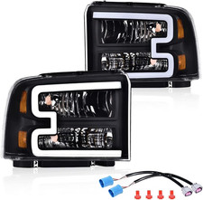 LED DRL BAR Headlight Assembly Compatible with Ford F250 F350 F450 F550 Super Du