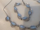 Sterling Silver Alice Caviness Blue Cat's Eye Moonstone 16" Necklace & Bracelet  — photo 4