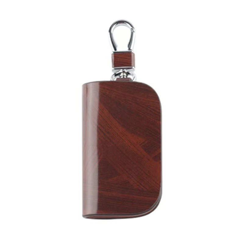 Brown Wood Grain Leather Cover Auto Car Remote Key Fob Case Bag For Buick - Изображение 2 из 4