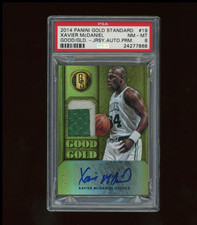 Xavier McDaniel 2014 Gold Standard Good as Gold GU 2-Color Patch AUTO /25 PSA 8