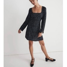 NWOT Madewell Seamed Long Sleeve MiniDress in Ditsy SZ 2