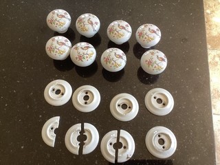 Vintage Ceramic bird/Floral Door Furniture Knobs