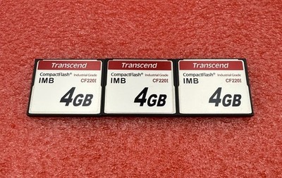 4GB Transcend CF220I IMB Industrial Grade Compact Flash.  QTY:  3 Used, Clean.